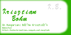 krisztian bohm business card